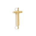 Minimalist 18K gold plated stainless steel T-letter pendant charm for DIY jewelry making - Letter T / Gold