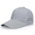 Gray breathable mesh baseball cap for men with sports style embroidery on the side - Adjustable / Light Gray