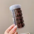 Dark brown textured elastic hair ties in a transparent storage jar for daily styling - 2# Brown 6 Pcs in Jar