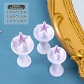 Light purple 3-piece star plunger cutter set in three varied sizes for fondant cakes - Star Shape Press Cookie Mold Set
