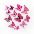 Set of 13 pink and purple 3D PVC butterfly wall stickers on a clean white background - Pink Series - Magnet Style
