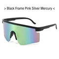 Outdoor cycling sports sunglasses with black frame and pink iridescent lenses - Black Frame Pink Mirror