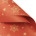 Red Christmas wrapping paper with golden snowflake patterns for holiday gifts - 50*70CM / Star Pattern - Red