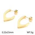 Minimalist U-shaped 18k gold plated stainless steel earrings with 22x15mm dimensions - Gold (KE108887-K)