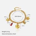14K gold plated stainless steel bracelet featuring butterfly and colorful stone charms - Mixed Charm Bracelet (Butterfly/Rose)