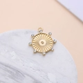 Gold rudder charm pendant with crystal rhinestones for DIY bracelets and jewelry - Rhinestone Helm Style (6#)