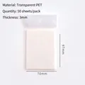 Transparante PET-plaknotities, 50 vellen watervaste zelfklevende memo's in verpakking - 9.5x7cm / 50 Vellen/Blok / Helder Wit