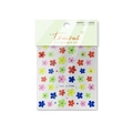 Tomoni crystal nail stickers featuring colorful five-petal flowers with mini diamonds - Crystal Five Petal Flower Style (TA347)