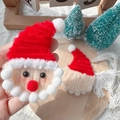 Handmade plush Santa Claus brooch set with festive red hat and woolly beard texture - Santa Claus Accessory (No Pin) / One Size