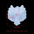 Blue translucent silicone mold for crafting feathered ear cuff jewelry and wings - Feather Ear Hook EG#05