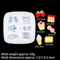 Silicone mold for mini strawberry and cake desserts with size measurements shown - 6# Dessert Shape (B832) / Clear