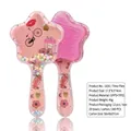 Pink star-shaped detangling hairbrush with colorful shaker beads and cartoon prints - Star Shape Bicycle Pink
