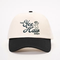 Gorra de béisbol bicolor crema y negro con bordado festivo de tema Yee Haw - Crema/Negro