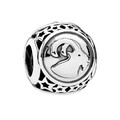 Hollow silver Aries constellation charm with ram pattern and star cutout details - Capricorn / Silver
