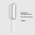 Compact white 3D air cushion hairbrush with self-cleaning push button and portable design - Small Press Comb / White