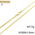 50cm gold plated snake bone chain necklace with 1.5mm width and secure lobster clasp - Gold 1.5mm Width 50cm Length (KN203606-Z)