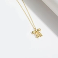 Elegante collana con ciondolo a fiocco dorato dal design minimalista per donna - Fiocco Piccolo Liscio