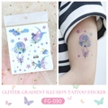 Glitter gradient tattoo stickers featuring galaxy and elf motifs in FG-090 style - FG-090 (Starry Sky Fairy)