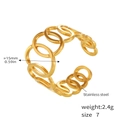Detailed specs of the gold-plated interlocking oval chain ring in stainless steel - A516-Gold Ring