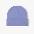 Unisex lavender knit beanie with a thick double-layer rolled cuff for autumn and winter - One Size / Light Blue (23B090)
