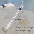 Siringa da 1ml per animali con tettarella in silicone e tacche nere per gattini e cuccioli - Siringa singola da 1 ml
