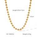Dettagli della collana a sfere in oro 18K con lunghezza 42+5cm e perle da 0,6cm - Collana a Sfere Dorata (HC-N40231)