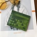 Slim green woven sheepskin card holder featuring multiple card slots and premium texture - Two-tone Green