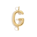 Minimalist 18K gold plated stainless steel letter G pendant with dual connector rings - Letter G / Gold