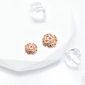Rose gold flower spacer bead with zircon and hollow design for DIY jewelry making - 8mm / Rose Gold