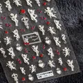 Stickers 5D gaufrés style Rococo avec anges blancs et roses rouges TS-525 - TS-525 Sculpture Rococo
