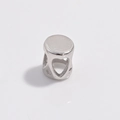 Ciondolo in argento sterling S925 lucido con intaglio a cuore per gioielli fai da te - Perlina a Cuore 3mm / Oro Bianco