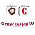 Detail view of baseball party concessions banner showing glove and letter size measurements - Baseball Themed Letter Banner - CONCESSIONS