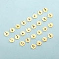 Polished gold stainless steel round alphabet pendants with A-Z letters on blue background - Rounded Edge Epoxy Resin Style - Gold / Letter A