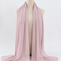 Lightweight chiffon hijab shawl in dusty rose pink color with soft elegant drape - 4
