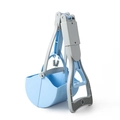 Sky blue and light grey portable dog pooper scooper with a durable ABS plastic design - Large size Creamy Blue