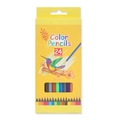 24-count vibrant color pencils in a yellow window box with hummingbird illustration - HB / 24 Colors (Color Box) English Version