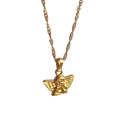 Titanium steel gold necklace featuring a classic angel cupid pendant for women - Angel Pendant