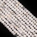 Matte weiße und graue facettierte Natursteinperlen für DIY Schmuckherstellung - Durchmesser 2mm (ca. 150 Stück) / Weißer Türkis