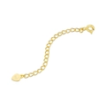 Extensor de collar de cadena O de plata de ley 925 dorada con dije de corazón - Cadena de extensión de 5 cm / Dorado