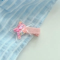 Pink sequin star hair clip for girls with colorful flower glitter and fabric base - Star Quicksand