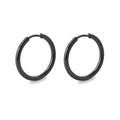 Minimalist matte black titanium steel hoop earrings featuring a sleek circular design - 2.0*16mm / Black