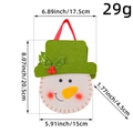 Weihnachts-Geschenktüte aus Filz mit Schneemann-Motiv in Grün und Weiß, 20,5 cm hoch - Schneemann