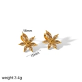 Detailed view of 18k gold butterfly earrings with zircon stones, 18mm by 15mm size - Marquise Gemstone Flower Style (TE6867)
