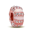 Roségoldfarbener Charm mit rosa Emaille und Zirkonia-Steinen für ME-Armbänder - Roségold ME Perle (5988952208332)