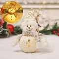 Leuchtende Plüsch-Schneemann-Puppe mit goldenen Pailletten und warmen LED-Licht für Weihnachten - Leuchtende Schneemann-Puppe Dekoration
