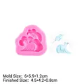 Molde de silicona rosa con diseño de olas chinas para fondant y decoración de pasteles - Ola Chino (B163) / Rosa