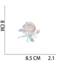 Detailed rose embroidery patch with floral textures, size 8.5cm x 8cm, weight 2.1g - No.6 Beige Rose