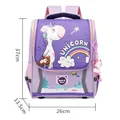 Purple unicorn primary school backpack for grades 1-3 with 37x26x13.5cm dimensions - Large (Suitable for Grades 1-3) / Deep purple