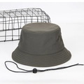 Quick-dry waterproof bucket hat in dark grey with adjustable black windproof chin strap - Dark Green