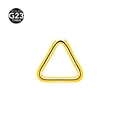 Golden G23 titanium seamless triangular piercing ring for nose or ear jewelry - 1.2x8mm / Triangle Shape Gold